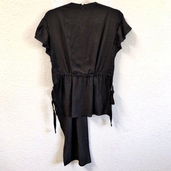 Balenciaga Silk Blouse Black Side Tie Detail Sz 38 - Picture 2 of 8
